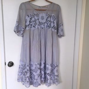 Anthropologie Lilac lace summer cocktail dress 14